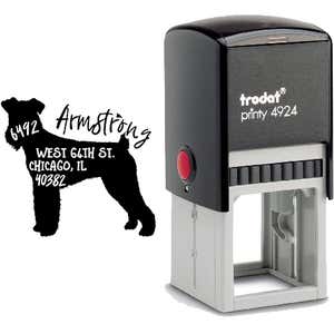 Airedale Terrier Dog Address Stamp Body and Design
