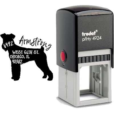 Airedale Terrier Dog Address Stamp - alternate view