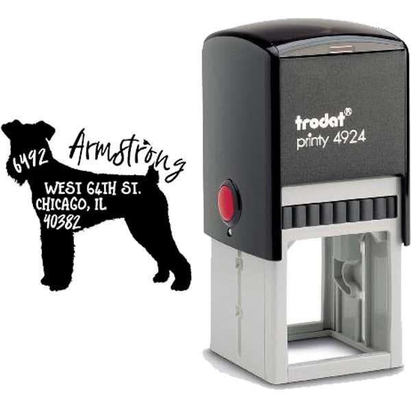 Airedale Terrier Dog Address Stamp Body and Design