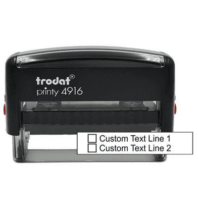 2 Line Checkbox Custom Rubber Stamp