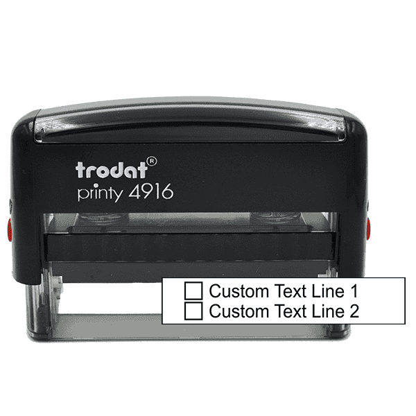 2 Line Checkbox Custom Rubber Stamp