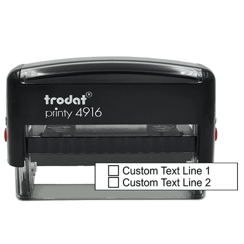 2 Line Checkbox Custom Rubber Stamp