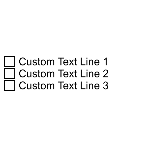 3 Line Checkbox Custom Rubber Stamp Imprint