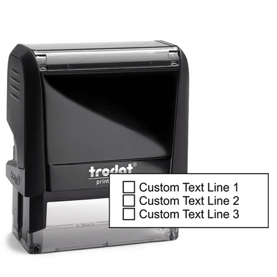 3 Line Checkbox Custom Rubber Stamp