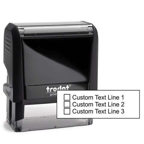 3 Line Checkbox Custom Rubber Stamp