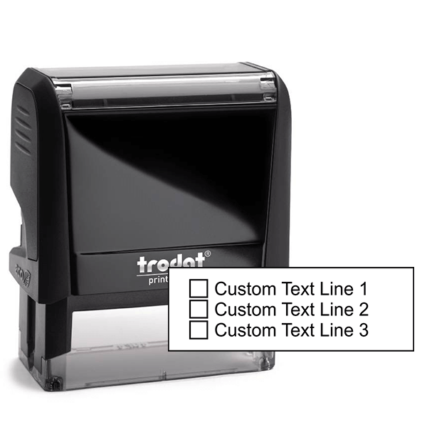 3 Line Checkbox Custom Rubber Stamp