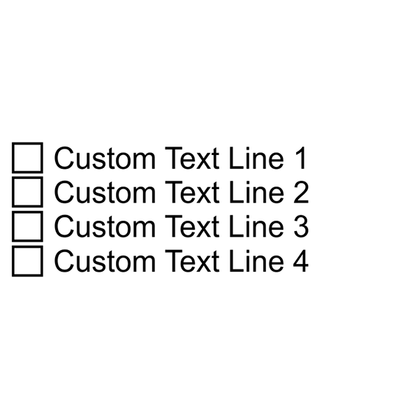 4 Line Checkbox Custom Rubber Stamp Imprint