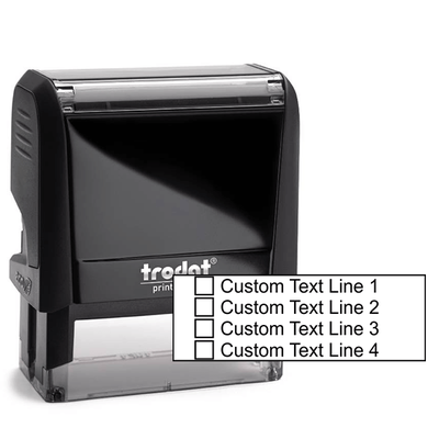 4 Line Checkbox Custom Rubber Stamp