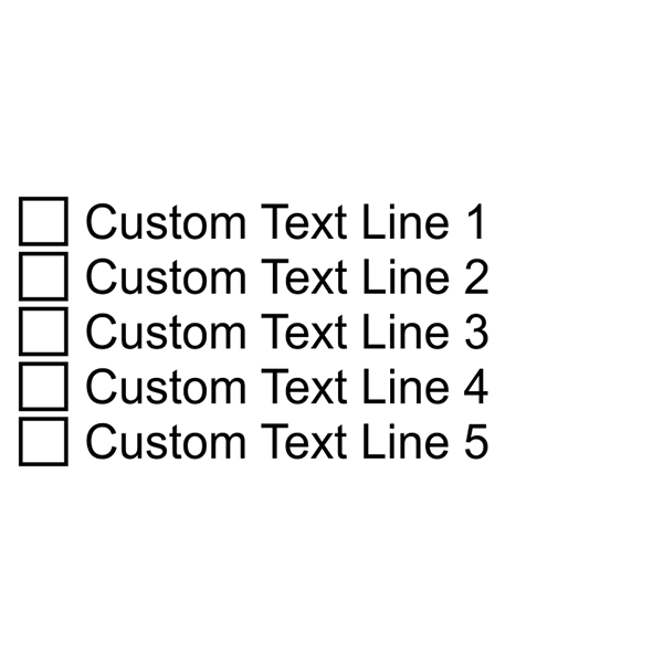 5 Line Checkbox Custom Rubber Stamp Imprint