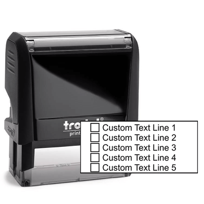 5 Line Checkbox Custom Rubber Stamp