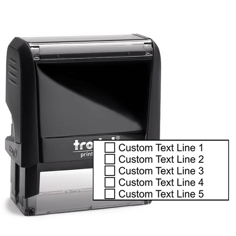 5 Line Checkbox Custom Rubber Stamp