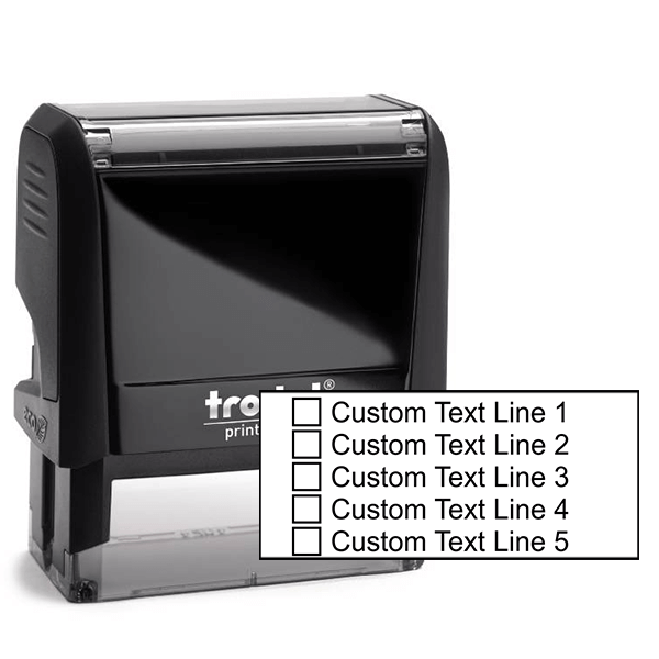 5 Line Checkbox Custom Rubber Stamp