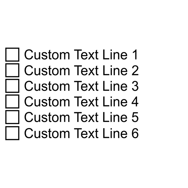 6 Line Checkbox Custom Rubber Stamp Imprint