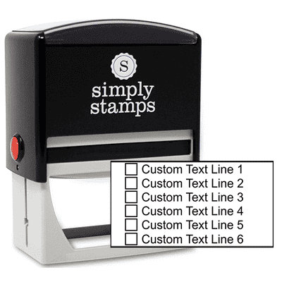 6 Line Checkbox Custom Rubber Stamp