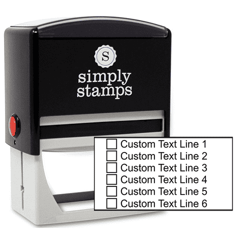6 Line Checkbox Custom Rubber Stamp