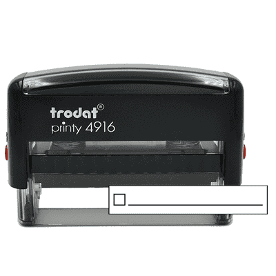 1 Line Checkbox Rubber Stamp