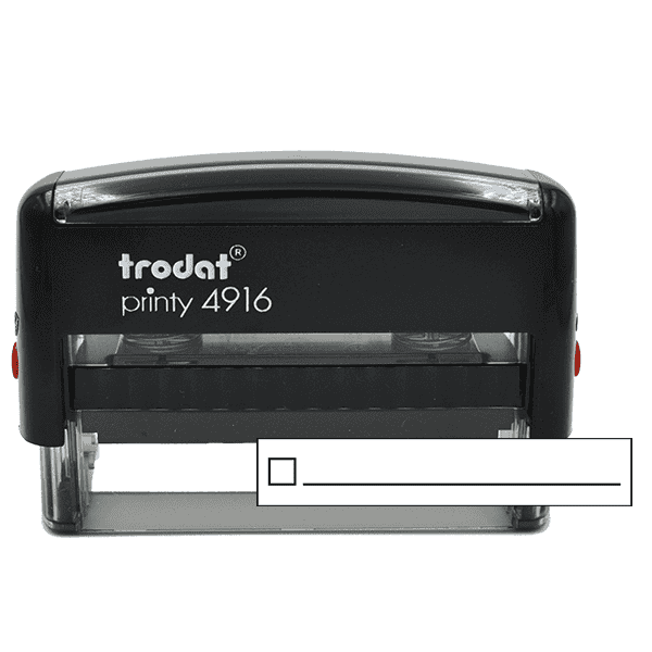 1 Line Checkbox Rubber Stamp
