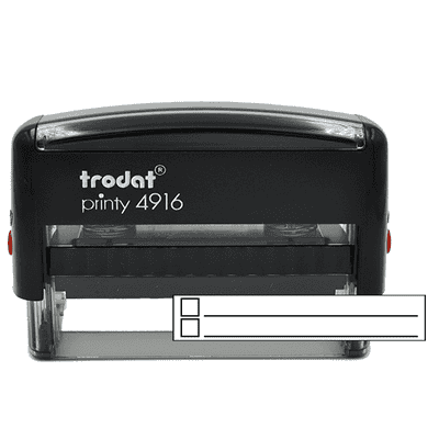 2 Line Checkbox Rubber Stamp