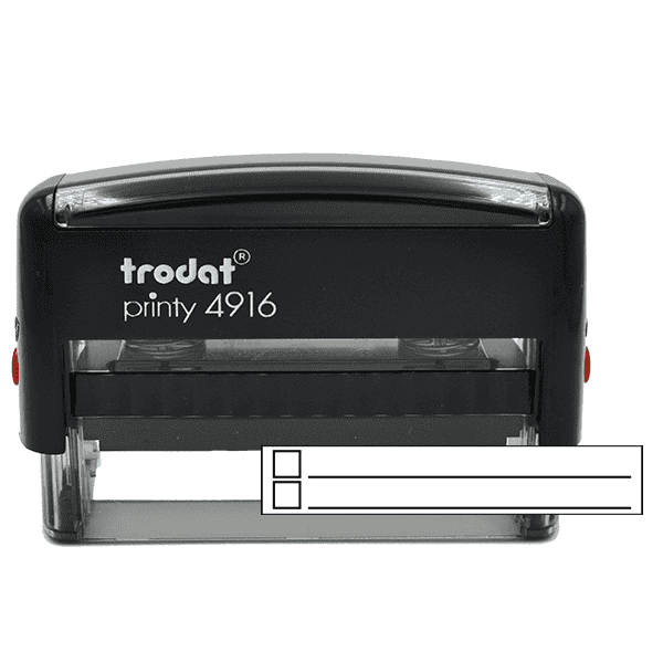 2 Line Checkbox Rubber Stamp