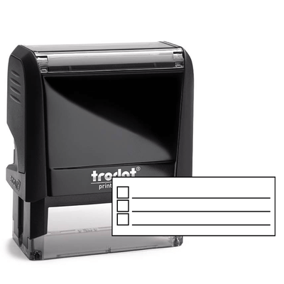 3 Line Checkbox Rubber Stamp