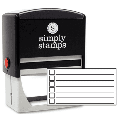 6 Line Checkbox Rubber Stamp