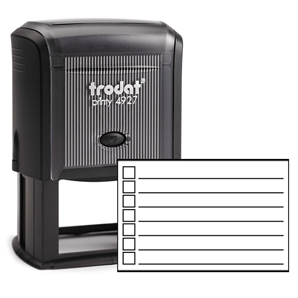 7 Line Checkbox Rubber Stamp