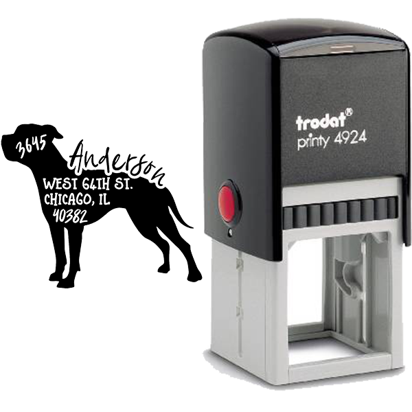 American Bulldog Dog Address Stamp Body and Design