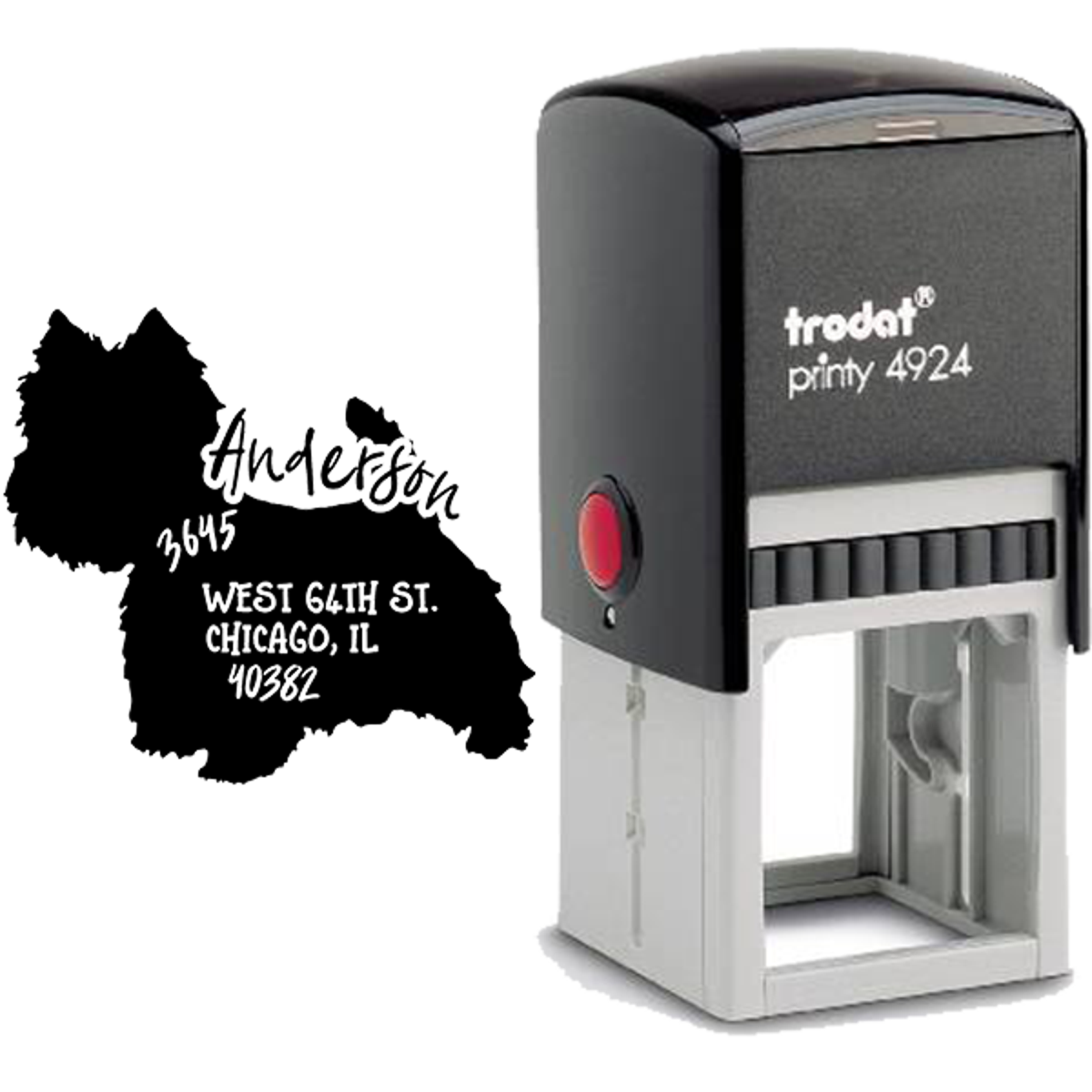 Westie Dog Address Stamp Body and Design