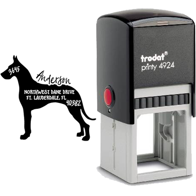Dog Address Stamp - Great Dane - alternate view
