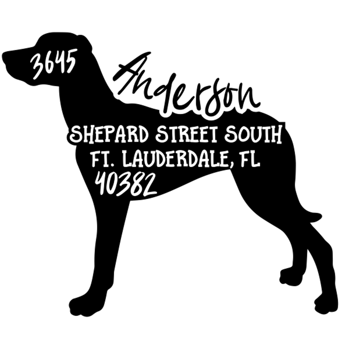 Weimaraner Dog Address Stamp