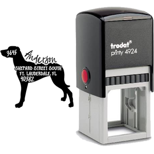 Weimaraner Dog Address Stamp Body and Design