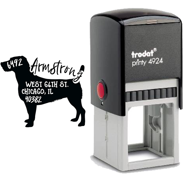 Jack Russell Terrier Dog Address Stamp Body and Design