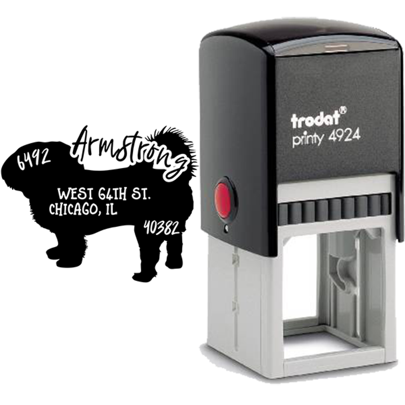 Shih Tzu Dog Address Stamp Body and Design