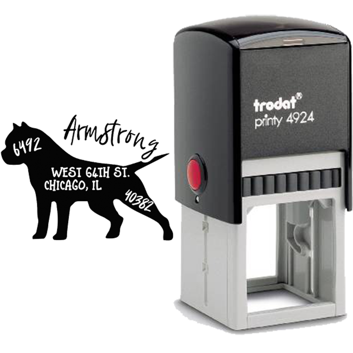 American Bully Dog Address Stamp Body and Design