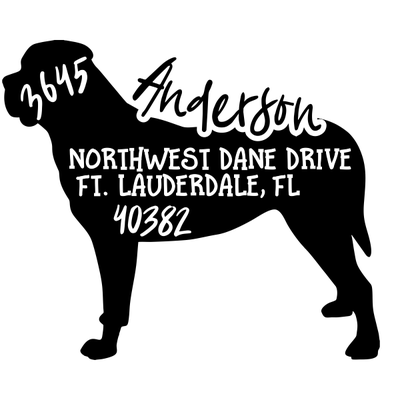 English Mastiff Dog Address Stamp
