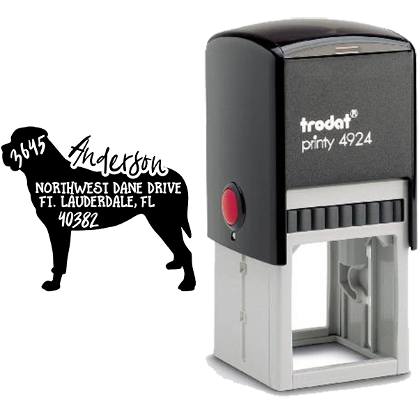 English Mastiff Dog Address Stamp Body and Design
