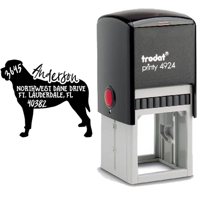 English Mastiff Dog Address Stamp - alternate view