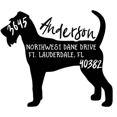 Irish Terrier Dog Address Stamp