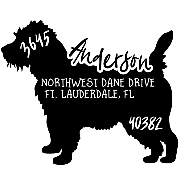 Cairn Terrier Dog Address Stamp