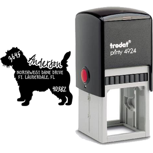 Cairn Terrier Dog Address Stamp Body and Design