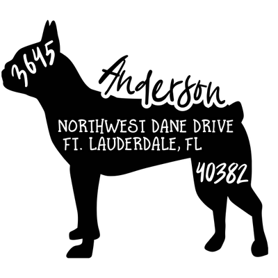 Boston Terrier Dog Address Stamp