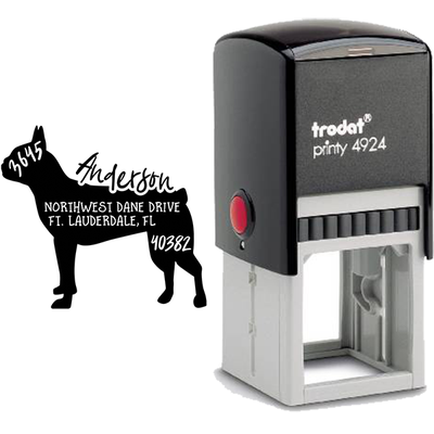 Boston Terrier Dog Address Stamp - alternate view