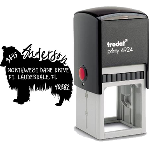 Rough Collie Dog Address Stamp Body and Design