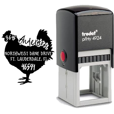 Chicken Pet Address Stamp - alternate view