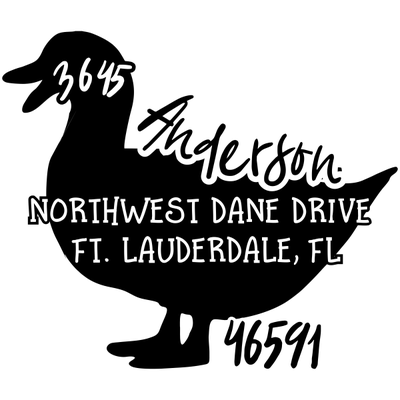 Duck Silhouette Pet Address Stamp