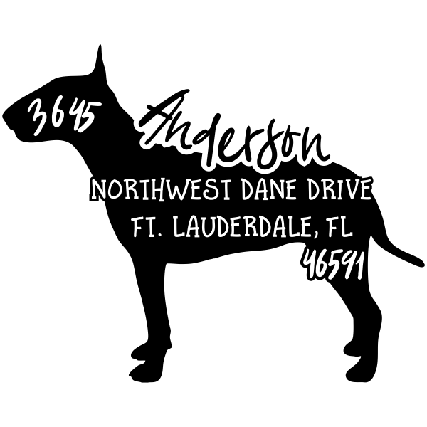 Bull Terrier Dog Address Stamp