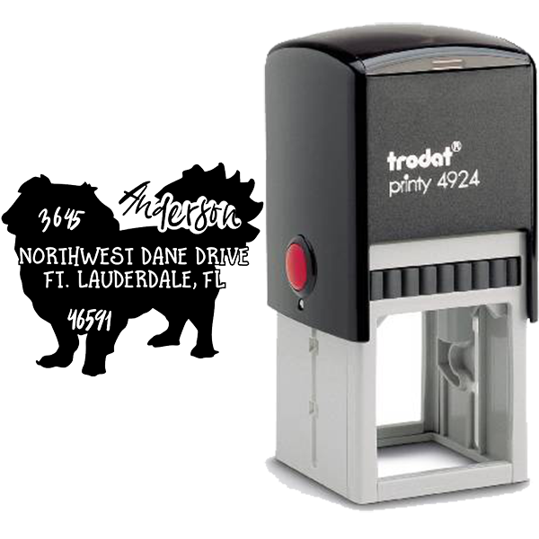 Pekingese Dog Address Stamp Body and Design
