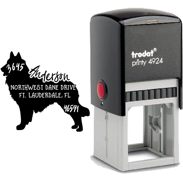 Belgian Tervuren Dog Address Stamp Body and Design