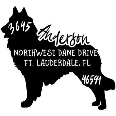 Belgian Tervuren Dog Address Stamp
