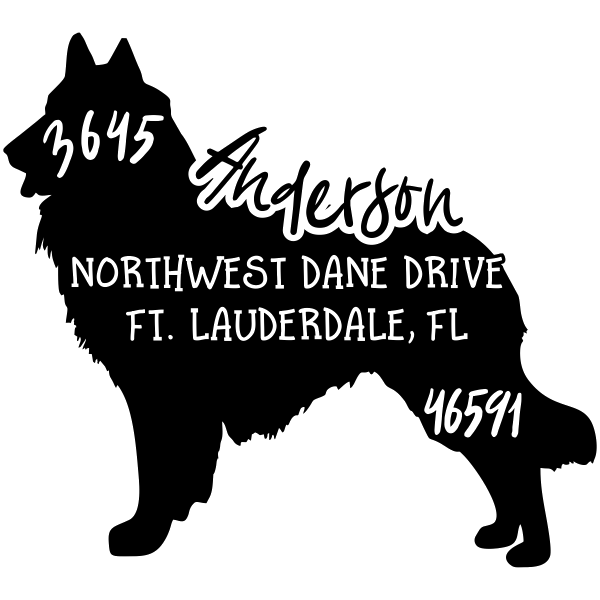 Belgian Tervuren Dog Address Stamp